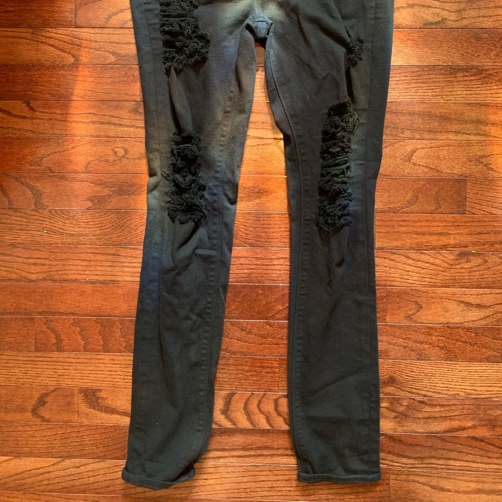 Express Mid Rise Distressed Jeans - Picture 2 of 5